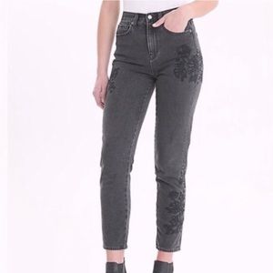 American Eagle embroidered mom jeans